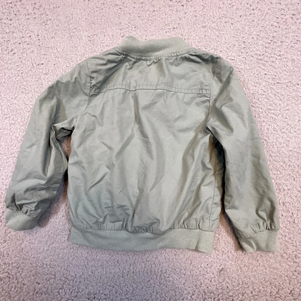 OshKosh B'gosh Bomber Jacket Toddler 2T Green Excellent Military Utility Zip